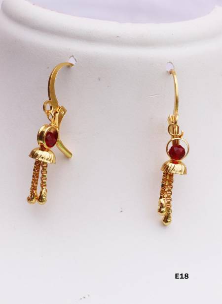 Designer Fancy Golden Latest Earrings Collection E18